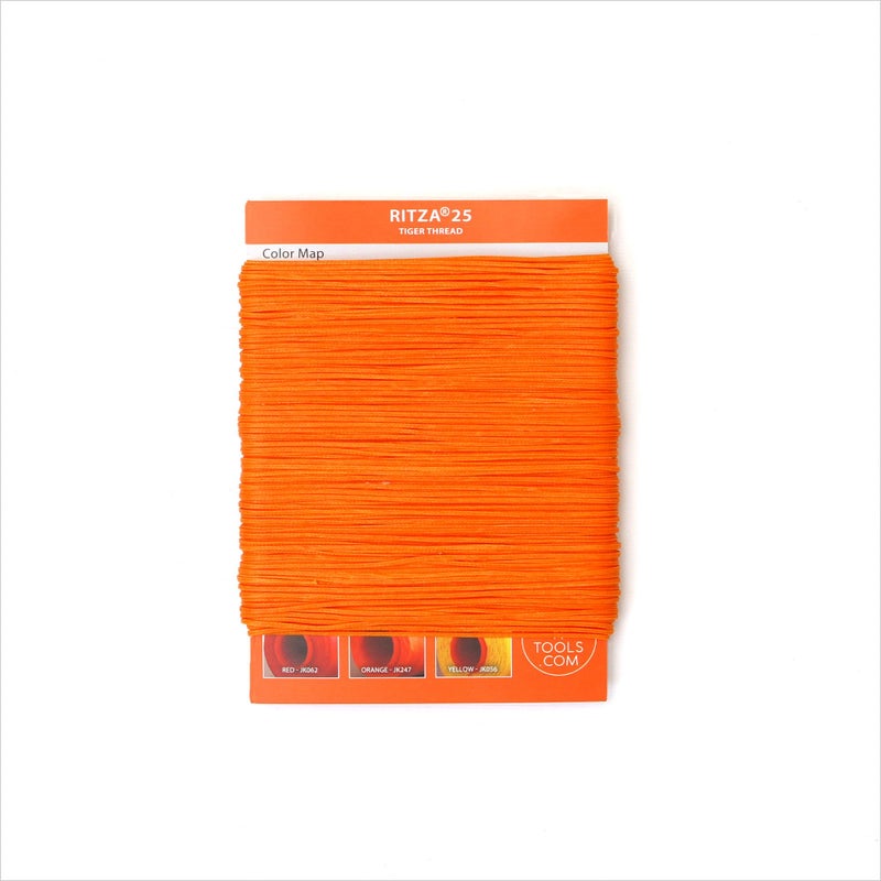 Ritza 25 Tiger Thread Orange 0.8mm RITZA 25 Tiger Thread for Leather Craft | Waxed Tiger Thread | Ritza 25 Thread | Waxed Polyester | Saddlers Thread - Image 4